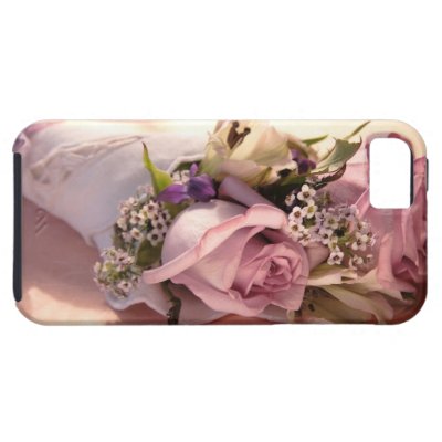 pink rose bouquet with ribbon iphone4 tough case iPhone 5 case