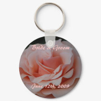 Pink Rose Bride & Groom Keychain