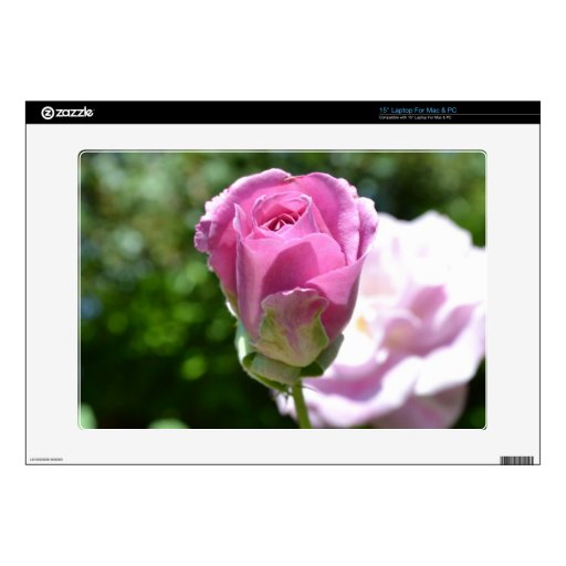 Pink Rose Bud Laptop Decal
