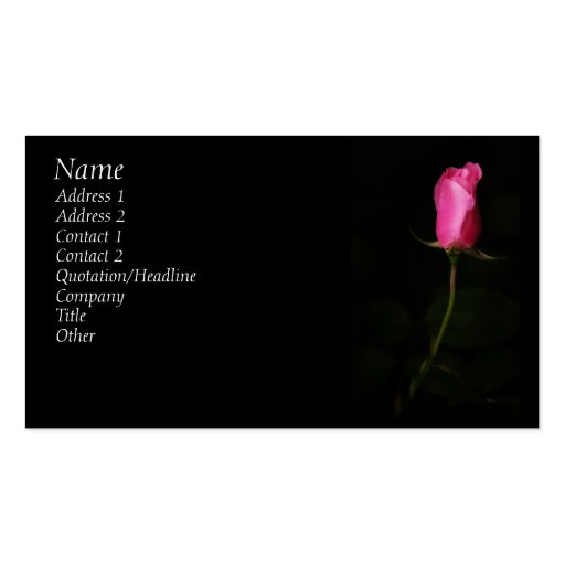 Pink Rose Business Card (front side)