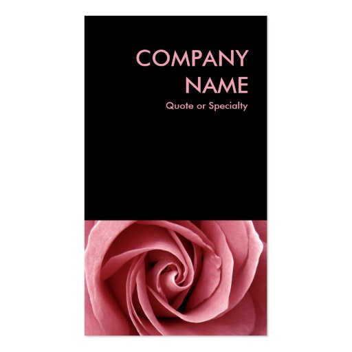 pink rose business card template (front side)