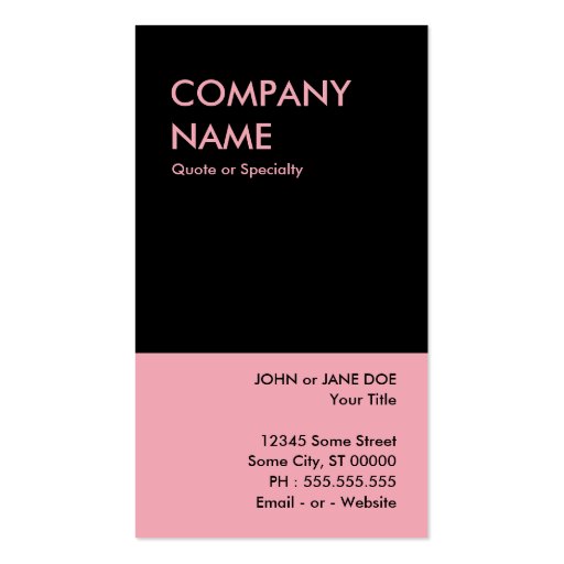 pink rose business card template (back side)