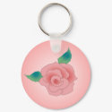 PINK ROSE by SHARON SHARPE keychains by sharonsharpe PINK ROSE by SHARON SHARPE keychains