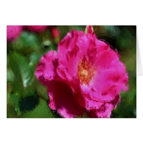 Pink Rose Chalk Drawing Note Card card