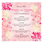Pink Rose Champagne Flowers Retro Wedding Menu Announcement