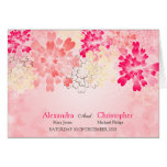 Pink Rose Champagne Retro Wedding Place Greeting Card