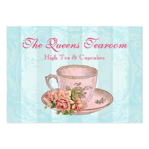 Pink Rose China Teacup Business Card