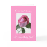 baby, girl, card, rose, pink, 
