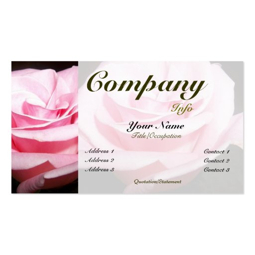 Pink Rose-custom color Business Card Template
