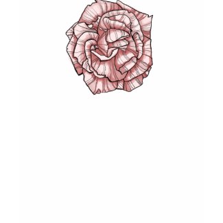 Pink Rose Drawing T-Shirt shirt