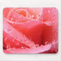 Pink Rose Droplets - Mousepad