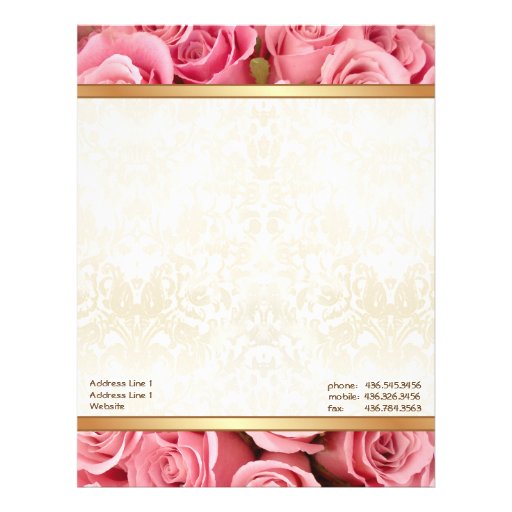 Pink Rose Elegance Letterhead Zazzle