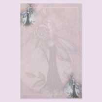 Pink Rose Fairy Stationary by Molly Harrison stationery