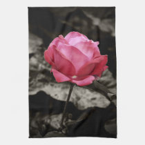 Pink Rose floral kitchen tea towel kitchen towels