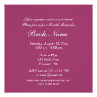 Pink rose flower bridal shower invitation