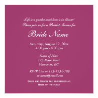 Pink rose flower bridal shower invitation custom invites