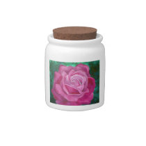 Pink Rose Flower candy jars