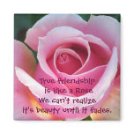 Pink Rose Friendship Magnet