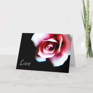 Pink Rose Greeting Card card