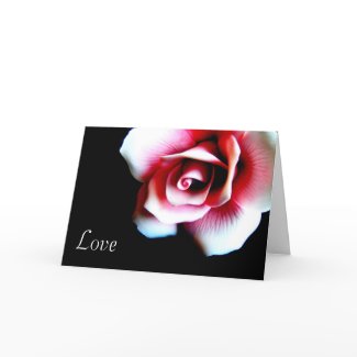 Pink Rose Greeting Card card