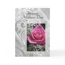 Pink Rose Happy Mothers Day card