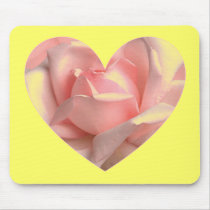 Pink Rose Heart mousepads