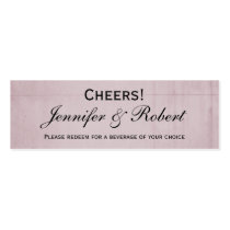 Pink Rose Hummingbird Wedding Drink Ticket Business Card
