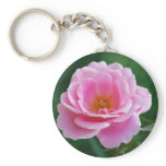 Pink rose in full bloom and meaning key chains