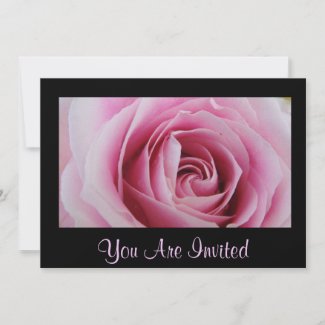 Pink Rose In The Rain Party Invitations
