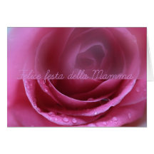 pink rose italian festa della mamma card