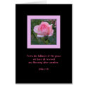 Pink Rose ~ John 1:16 card
