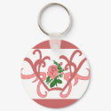Pink rose  key chain keychains