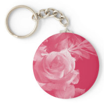 Pink Rose Keychain