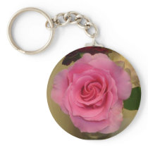 Pink Rose Keychain