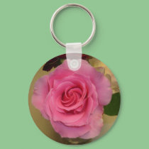 Pink Rose Keychain
