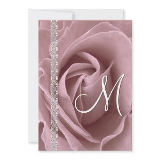 PINK Rose & Lace Wedding Invitations invitation