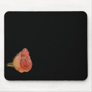Pink rose left corner black background design mousepad
