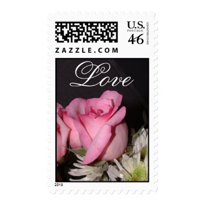 Pink Rose love stamp medium