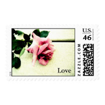 Pink Rose Love Wedding Postage (MEDIUM) postage
