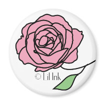 Pink Rose Magnet