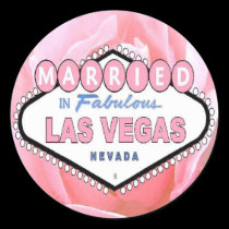 Pink Rose MARRIED in Las Vegas Sticker