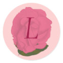 Pink Rose, Monogram Wedding Seals sticker