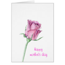 Pink Rose Mother's Day Card cards