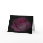 Pink Rose on Black Greeting Card