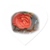 Pink Rose on Metal Mallet Bells Stickers