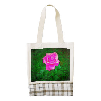 Pink rose painting zazzle HEART tote bag