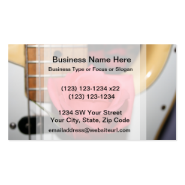 Pink rose pale guitar music image business card templates