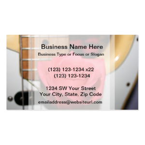 Pink rose pale guitar music image business card templates