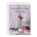Pink Rose Pearls Wedding Dove Invitations