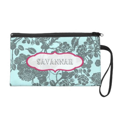 Pink Rose personalized Clutch bridesmaid gift